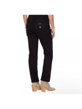 Hudson Slim Straight Leg Button Flap Back Pocket Jeans Black Women's Size 10